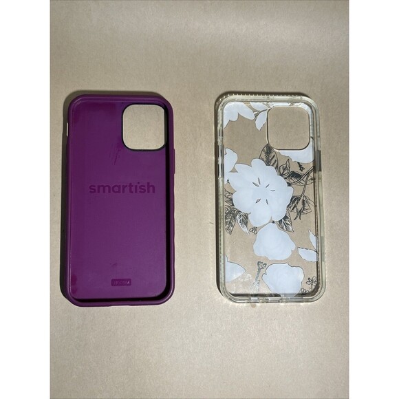 2 Of iPhone 12‎ Pro Max phone floral Case: Smartish Purple & Protect Onn Clear - Picture 2 of 5
